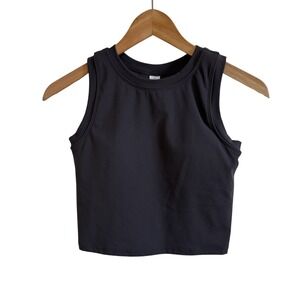 HeyNuts XS Gray Cropped Tank‎ Top Sleeveless Athleisure Activewear